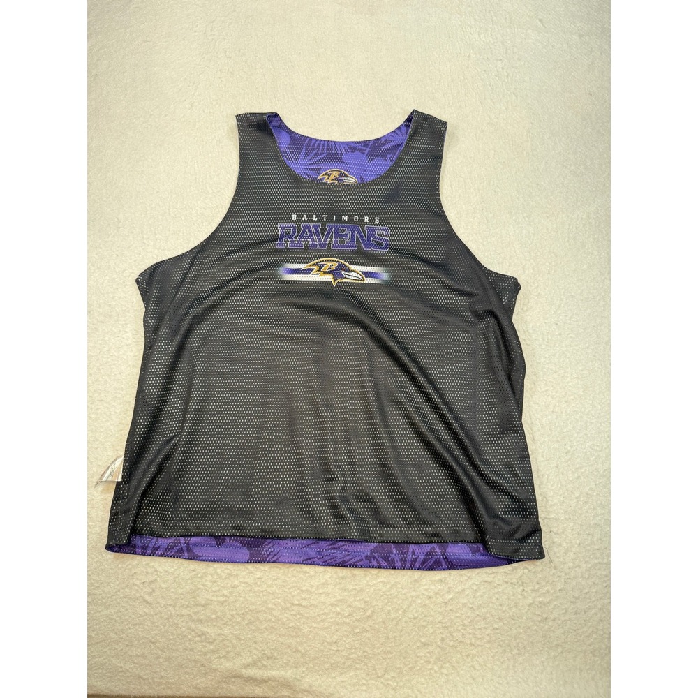 NFL Team Apparel Baltimore Ravens Reversible Mesh Tank Top Mens 2XL Black Purple